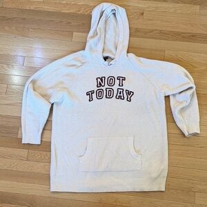 Torrid Size 3 Cream Ribbed “Not Today” Hoodie Sweater | Cozy Graphic Pullover
